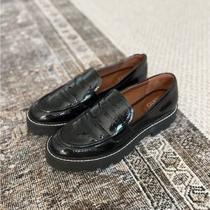 Franco Sarto Black Patent Leather Loafers